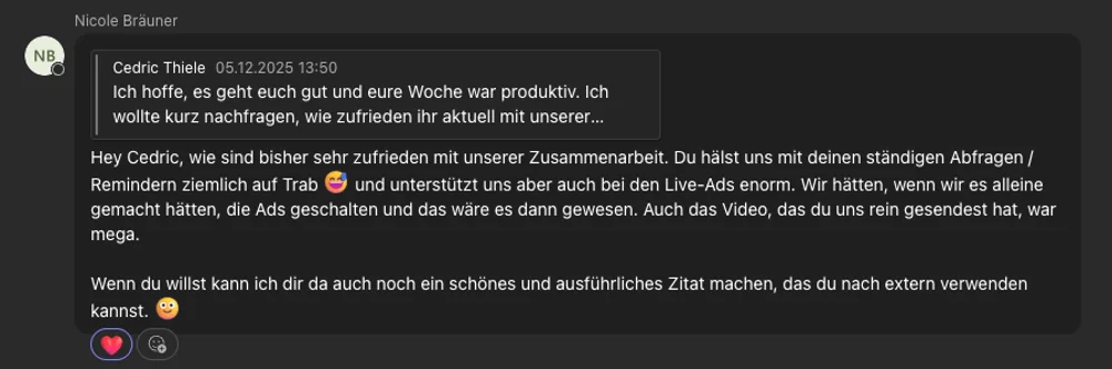 Chat aus der Zusammenarbeit